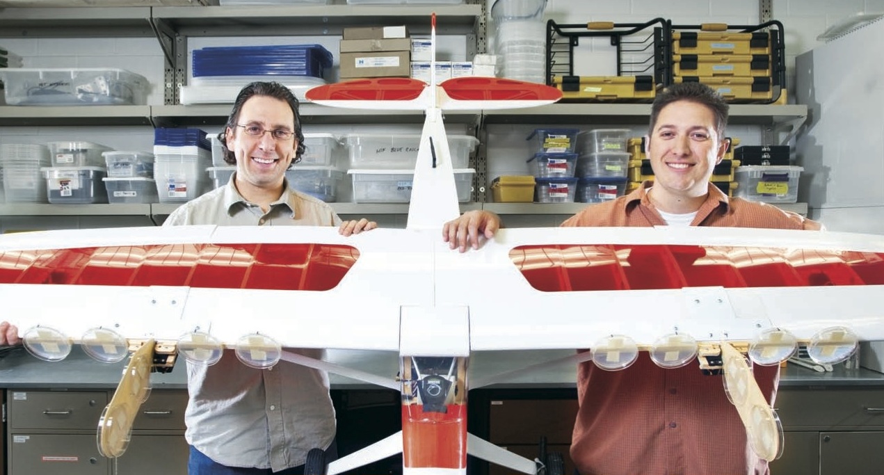 Shane Ross and David Schmale III with autonomous aircraft
