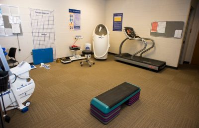view of fitness room in McComas Hall 
