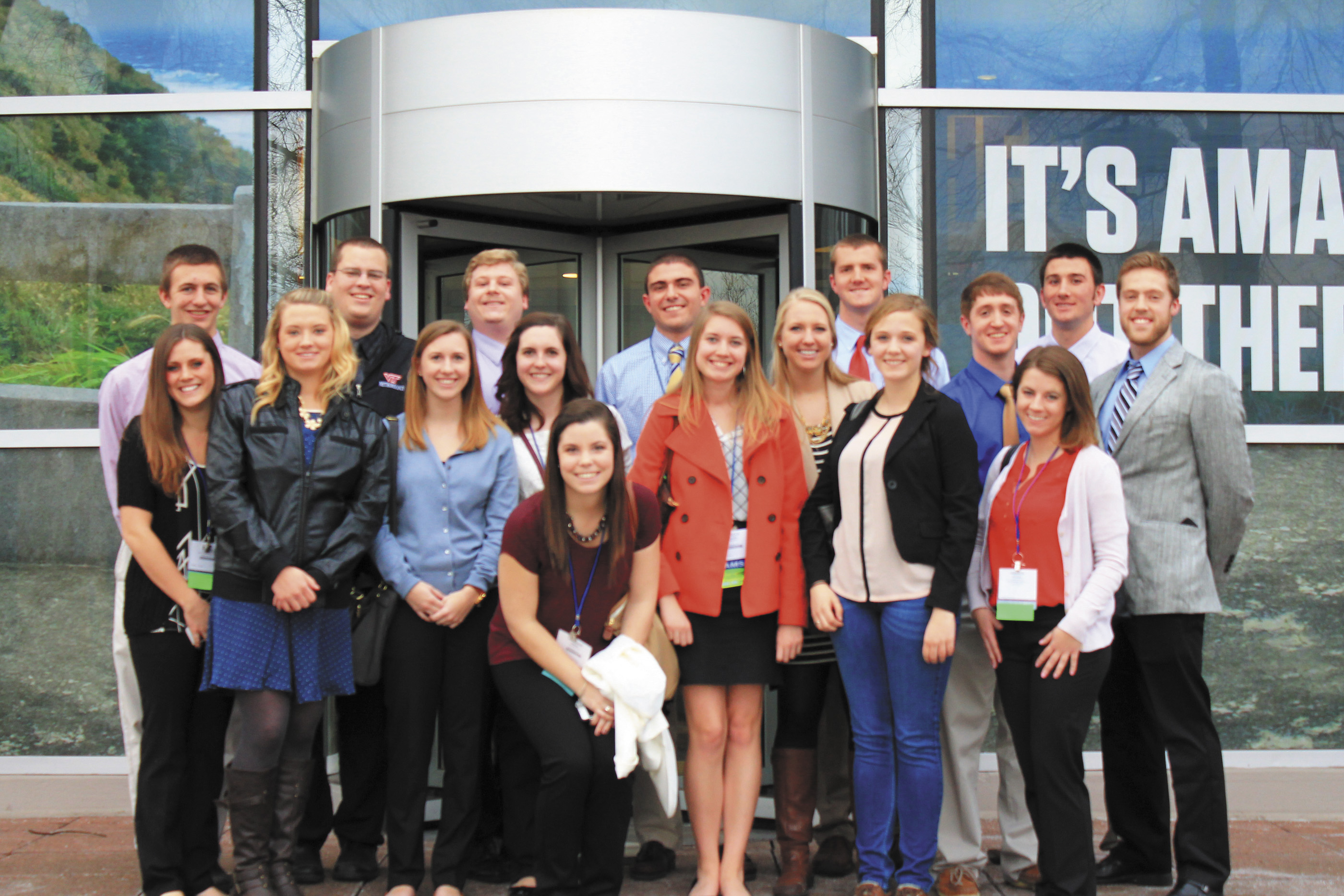 Virginia Tech Meteorology Club in front of The Weather Channel’s Atlanta headquarters
