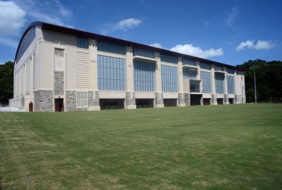 Photograph of the exterior of Virginia Tech's Indoor Practice Facility