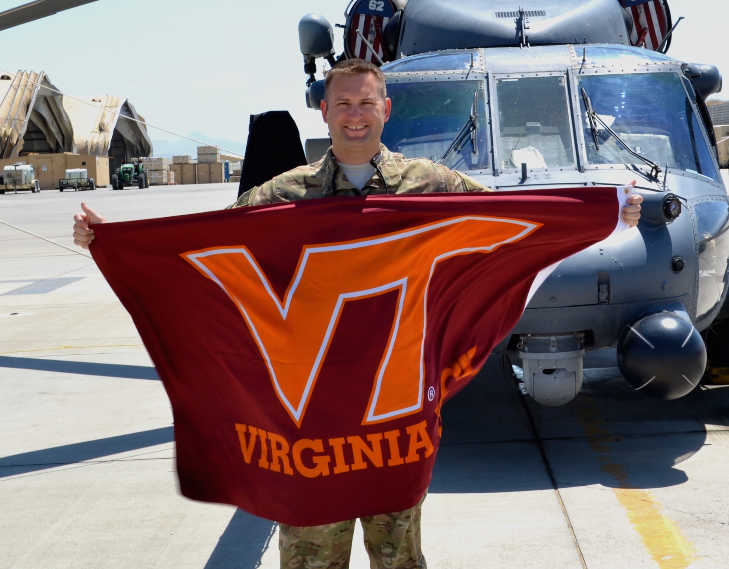 Capt. Chris Horsfall, U.S. Air Force, Virginia Tech Corps of Cadets Class of 2006 in Afghanistan.