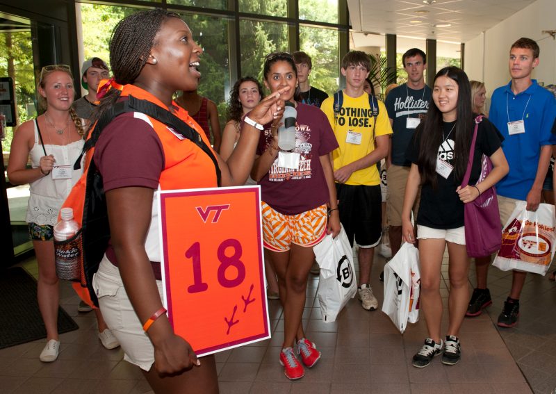 Students gather at orientation